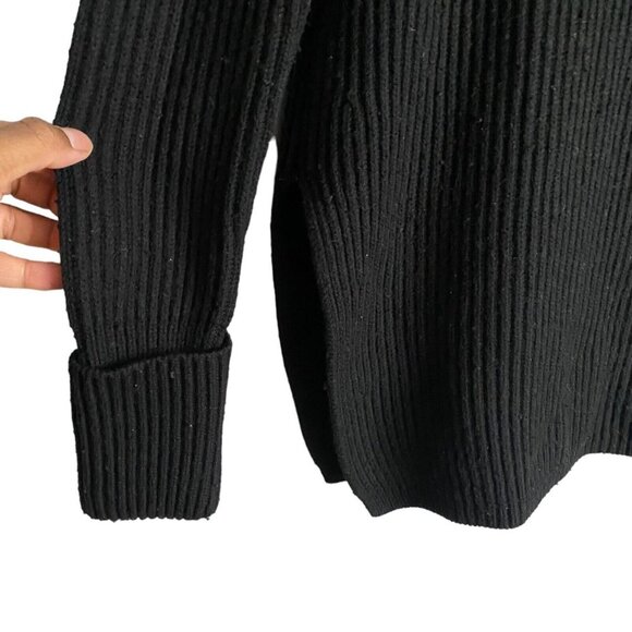 Cynthia Rowley Women's Black Ribbed Turtleneck Knit Sweater - Picture 4 of 7